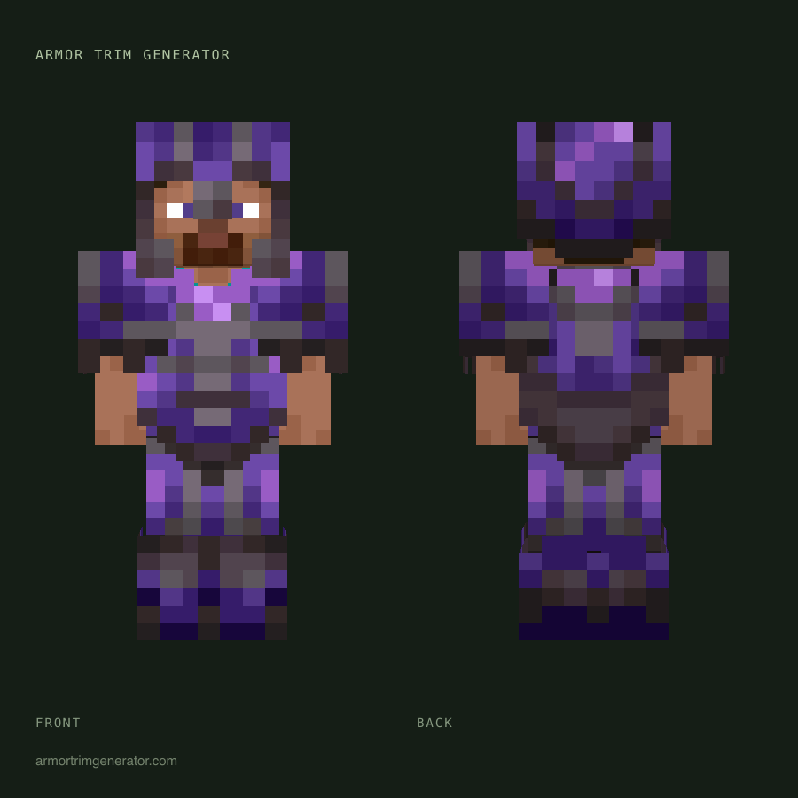Amethyst Afterdark: silence trim with amethyst on netherite armor